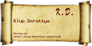 Klup Dorottya névjegykártya